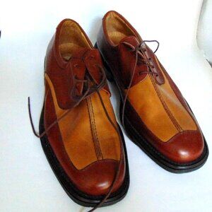 CABLE & CO Men Two Tone Dress Shoes Oxfords Size US 8 Tan Cognac